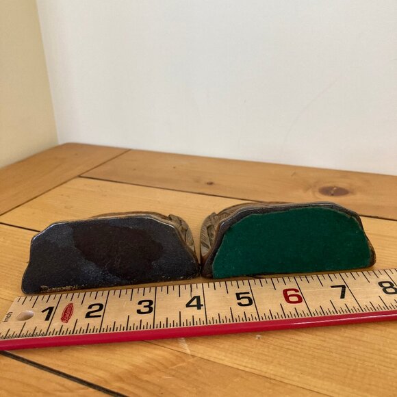 End of the Trail Embossed Cast Iron Bookends Set Vintage Gold-Tone Western Horse - Picture 7 of 7